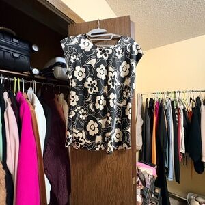 Express Black and White Floral Blouse